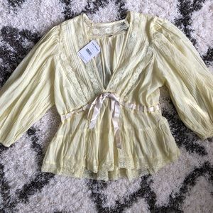 Free People lemon blouse